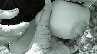 Hot Stepaunty Fucking Pussy in Forest Doggy Style