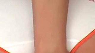 Amateur Bedroom Tease: Sensual Play on Pink Sheets