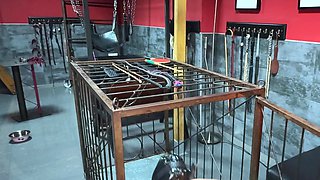 Extreme BDSM: One-hour Session - Whipping, Spanking, Electroplay, Cage, Humiliation, and St. Andrew’s Cross in a Dungeon