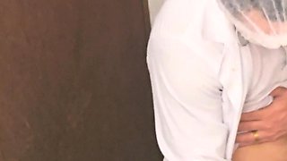 Doctor and Nurse Can't Resist and Have Sex in the Hospital Bathroom During Their Shift