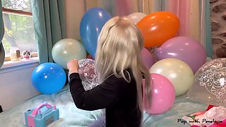 Blowing up over 25 Balloons then Nail Popping them All!