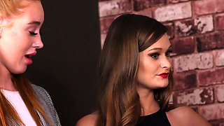 Sexy CFNM sluts give HJ to horny dude