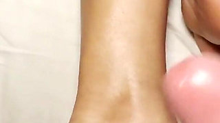 I Oil His Cock and Then Jerk Him off with My Feet