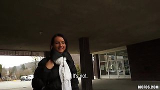 Czech lass Martina talked into public tit-showing