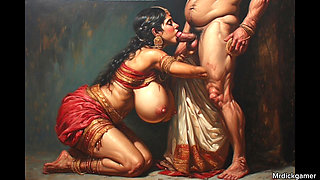 Busty girls sucks cock