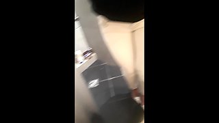 Desperate Pee in White Jeans and Higheel