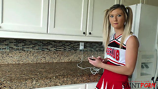 April Gives Mike a Private Cheer Routine