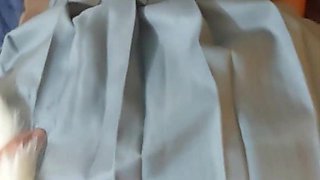 Schoolgirl Fucking Her with a Foxtail in the Ass