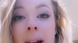 Glamour babe with big boobs masturbates in lingerie