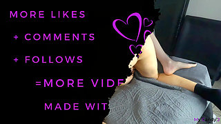 Homemade Amateur Couple! Hard Deep Sex on Couch Double Creampie