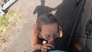 Suck a Dick Next to the Car, I Love How I Make Him Cum on My Face