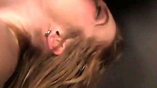 Hot blonde sucks huge cock and masturbates clit