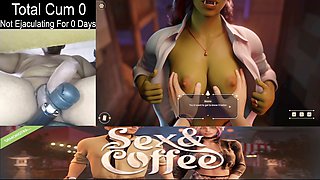 Goth girl goes wild in sex and coffee demo with cock webcam gameplay