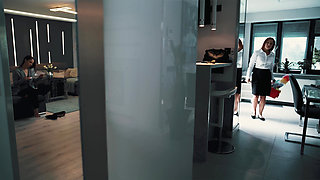 Lesbian Master and Slave - Parasited Brunette Boss Fucks Redhead Maid