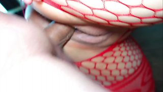 Thick milf got creampie after kitchen sex