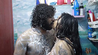 Bath with Step Sister and Romance Sex Part 1,vaishnavy and Sharun Raj Bath Romance with Sex, Malayali Couple Bath Romance