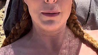Small tit brunette amateur tugs on a big willie