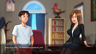 Having sex with the professor in college - summertime saga