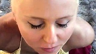 Amateur housewife blowjob and handjob with cumshot