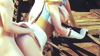 Pecorine gets a creampie orgasm. Princess connect Re-dive