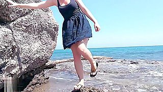 Risky Public Flashing & Wild Sex on the Beach