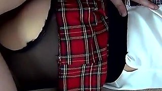 College girl forgot to wear panties under pantyhose (part 1)