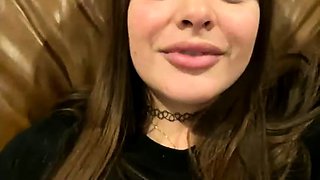 Cute curly brunette solo webcam masturbation