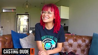 Petite 18yo Colombian Redhead Stretched & Moaning At Her First Casting!