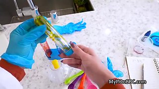 Slutty Cougar Scientists Rides Lab Partners Big Black Dick