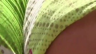 Poolside slut masturbates her ass and pussy with big dildos until orgasm