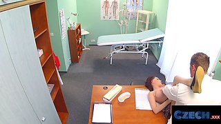 She gets her fat czech hooters out for the doctor - czech porno