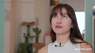 German amateur Alina gets double pleasure with deep anal orgasm using sex toys