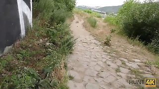 Hunt4k. wealthy man picks up beautiful female in front of her...