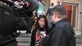 Rough dicking in the back of a car with brunette Dana Vespoli