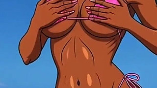 Ebony Girl Sex on the Beach. African Girl. Cartoon. the Sexiest Girls on the Planet