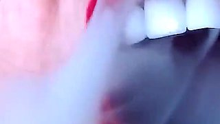 Red Lipstick Application Duck Lips Hot Smoking MILF