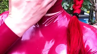 Solo eurobabe masturbating outdoors