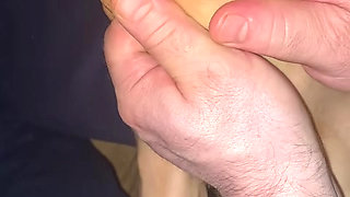 Naelor Massaging Melove's Feet and long sexy toes in blue nail polish