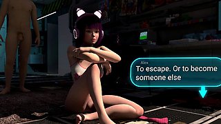 Cute japanese anime catgirl gets fucked on a space station