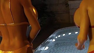 Redhead Babe Fucks Her Big-tits Brunette Superhero