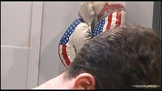 Hot blonde cheerleader has her perfect pussy dicked down with passion in the locker room