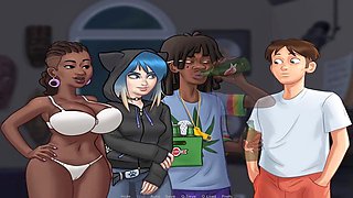 Music teacher's undressing scene from Summertime Saga by Misskitty2k