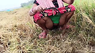 Pee of the Village in Outdoor Field of Paddy Cutting Nomita Boud
