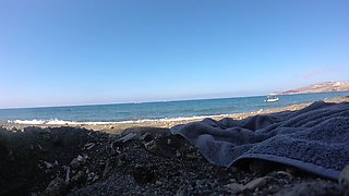 Swimming at a Nudist Beach in Santorini Greece