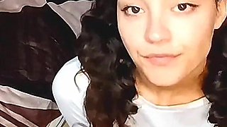 Sexy Latina Girl on Her Knees Asking You to Fill Her Mouth with Milk