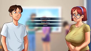 Anime teacher big tits, anime teacher, summertime saga with sound