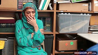 Cute shoplifter chick in a hijab got fucked roughly
