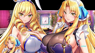 Big-titted animated mummy in a bunny costume gets naughty gameplay action