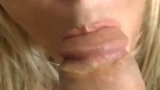 Foxy blonde babe fucking a big cock