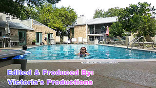 BBW Nurse Vicki and Handsome Harry in Pool Battle